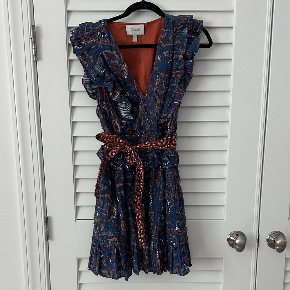 Cleobella Blue and Rust Mini Dress